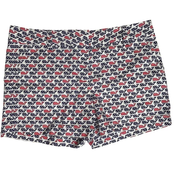 Vineyard Vines Girls‎ Size 14 Flag Whale Printed Boulevard Shorts - Picture 1 of 7